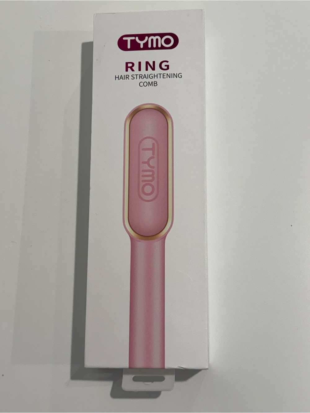 Tymo Ring Hair Straightening Comb - Black with Pink Accents